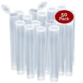 W Gallery 50 Clear 116mm Pop Top Tubes - Airtight Smell Proof Containers
