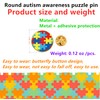 25/50/100pcs Round metal Autism awareness pin Autism pin lapel pins