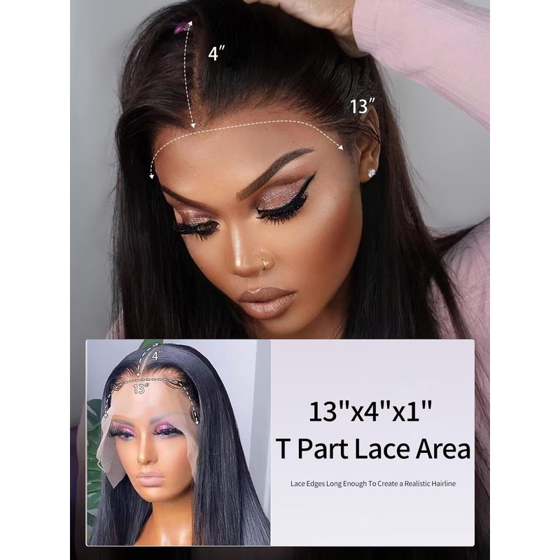 Human Hair Wig - Straight Lace Front Wigs for Women