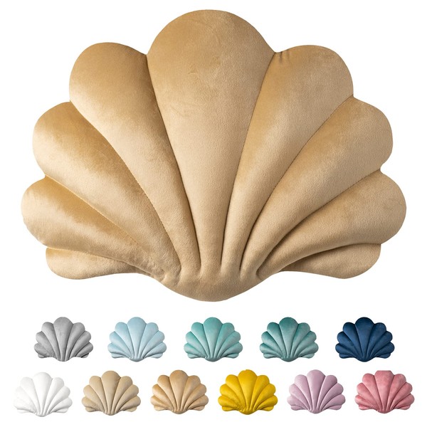 Ashler 3D Throw Pillows Shell Shaped Accent Throw Pillow, Soft