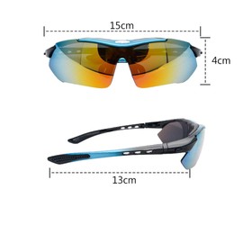 HugeAuto Polarised Sports Sunglasses, X7 Army Sunglasses, Military Tactical Glasses with 4 Interchangeable Lenses, Protective Glasses for Men and Women for Running, Cycling, Skiing