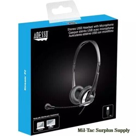 Adesso Xtream P2 USB Wired Multimedia Headset with Noise-Cancelin