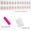 3D Flower Press on Nails False Nails Medium Square Coffin