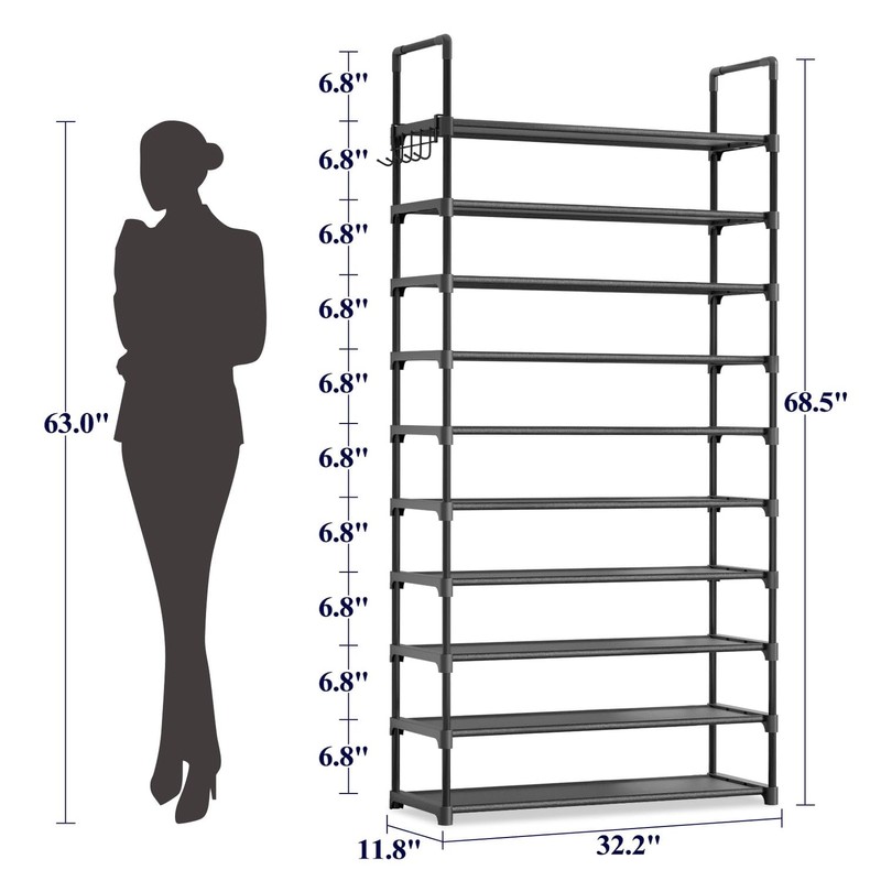 Kitsure Shoe Rack for Closet - 10-Tier Shoe Organizer with