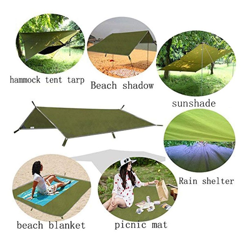 Tent Tarp 9.8FT x 9.8FT Portable Lightweight Camping Tent Mat