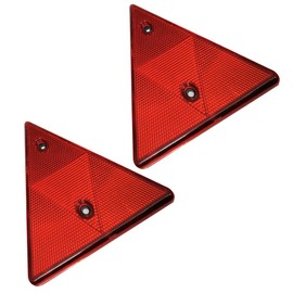 Triangle Red Reflectors, MoreChioce 2PCS Automotive Triangle Reflector Waterproof Car Emergency Warning Triangle for Gate Posts Trailers Bikes Caravans Tractors All Weathers