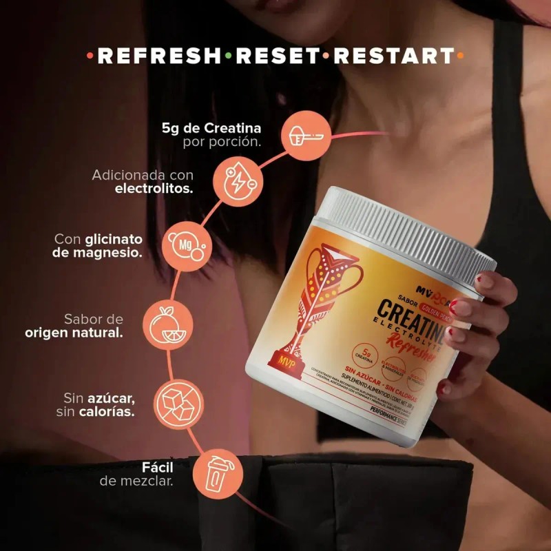 Mvpcare Pre Entreno Creatine Refresher Creatina Monohidratada Electrolitos Magnesio Vitaminas