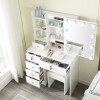 Yamissi 10 LED Lighted Mirror 6 Drawers Vanity Makeup Table