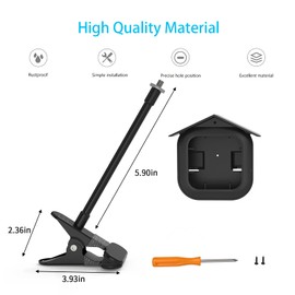 HOLACA Plastic Case + Clip Holder Compatible with Flashing Camera Outdoor 4, Waterproof, Soft, Durable (Camera Not Included), Plastic Case+Holder, Black