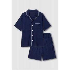 JAJU [JAJU] Men's JAJU AIR Cooling 5-Length Pajama Set_Navy