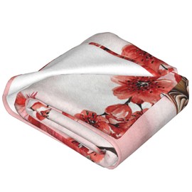 Red Cardinal Blanket Cute Cardinal Decor Throw Blanket Gifts for Girls Boys Cardinal Lover Couch Bedding Super Warm Soft Plush Lightweight Fleece Flannel Blanket for Kids Adults Men Women 50"X40"