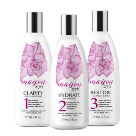 Maison 276 Pre-Shampoo, Shampoo and Conditioner for Silver, Gray & Blonde Hair, 3-Step System Tone-Correcting Shampoo, NOT a Purple Shampoo, Neutralizes Brassiness, Sulfate-Free, 3x 8oz Bottles