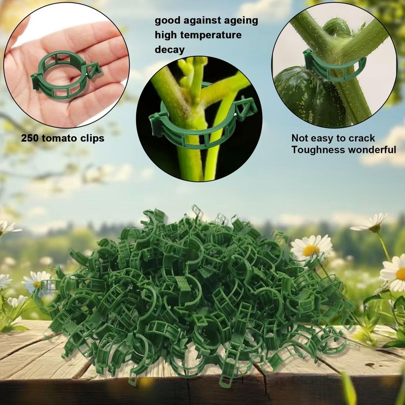 Pack of 250 Plastic Tomato Clips, Tomato Clips, Connecting Plant