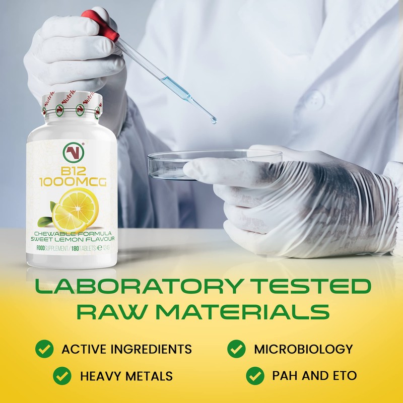 Chewable Vitamin B12 Tablets - Methylcobalamin Supplement - Flavoured Metabolism