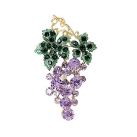 Grape Brooch Pins for Women, Green Leaf Grape Brooch Pin, Cute Grape Fruit Brooch Lapel Pin, Bohemian Purple Grape Brooches Pins for Women Hat Bag Suit Dress Accessories Jewelry