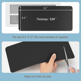 HOXHA Strong Magnetic Vent Covers, 5.5” × 12” Vent Cover Magnetic, Home and RV Vent Magnet Cover for Air Vents Wall Ceiling Floor, 2 Pack Black