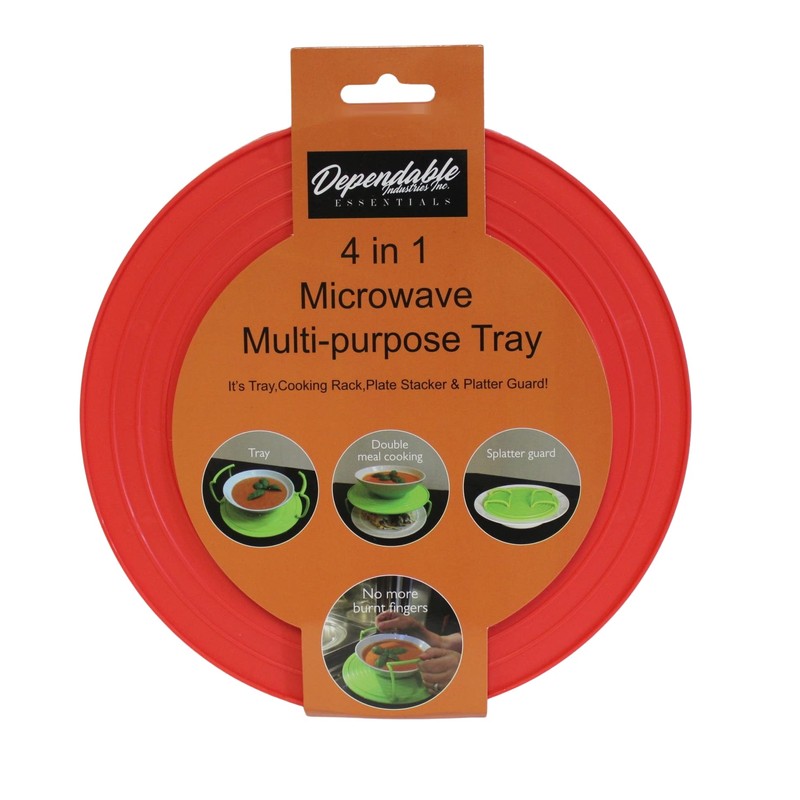 Microwave Multipurpose 4 in 1 Tray Stand Rack Splatter Guard