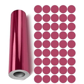 Dots Round Vinyl Color Coded Inventory Label Chrome Pink 3/4 Inch Stickers Pk of 45