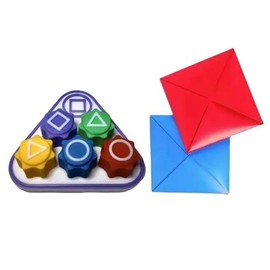 Squid Game 2 Gonggi Set Traditional Korean Game with Traditional Play （Jebi Chagi, Gong Gi, Biseokchigi, Paeng-Y & DDAKJI set gonggi squid game） - color: Gonggi with DDAKJI （Red1 Blue1 ）