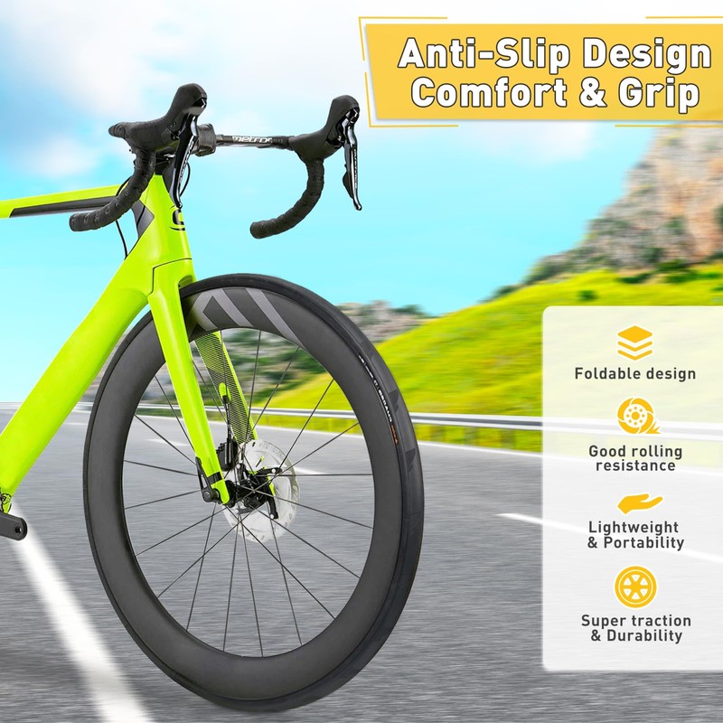 700 x 28C Bicycle Tyres, 28-622 Folding Tyres for Road