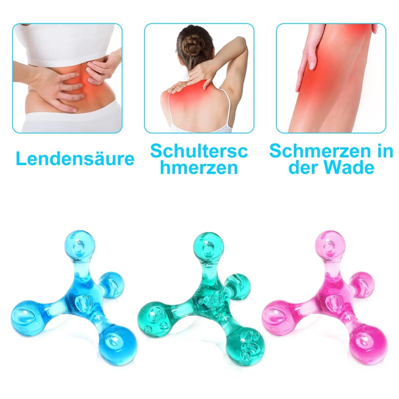 3Pcs Triggerpunkt Drücker Trigger Point Massagegerät für Rücke, Nacke, Hand,