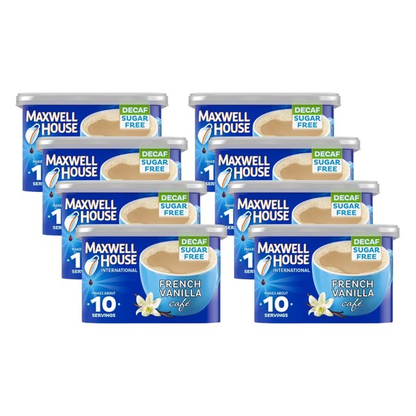 Maxwell House International Cafe Decaffeinated Sugar Free French Vanilla, 4 OZ (Pack of 8)