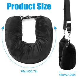 Neck Pillow Travel, Neck Pillow, Fillable, Tubular Travel Pillow, Expandable U-Shaped, Stuffable Neck Pillow with Clothes, Pillow Aeroplane Multifunctional Neck Pillow Cover for Travel