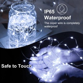 Yooumoga Fairy Lights,Silver Wire String Lights Waterproof,Battery Operated 7FT 20LED Firefly Starry Moon Lights for DIY Christmas Wedding Party Bedroom Decor (White, 12 Pack)