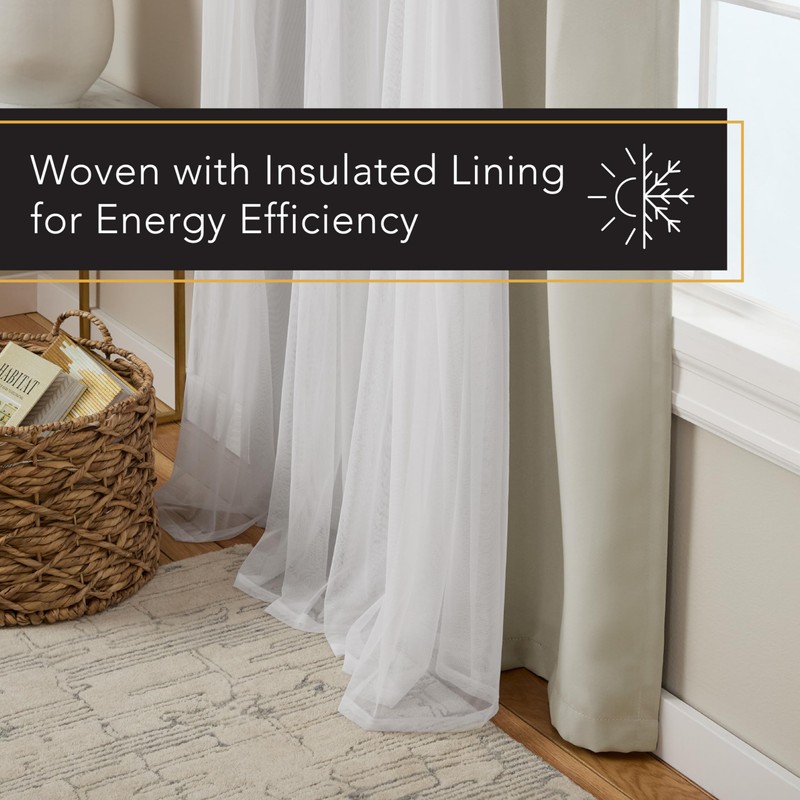 TOWN & COUNTRY LUXE Talia Double Layer Indoor Curtains, Sheer