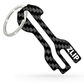 ZLIP® and Slide Shopping Trolley Remover Carbon with Key Ring Shopping Trolley Remover for All Shopping Trolleys Opens Front Loader and Side Drawer Shopping Trolley Token Carbon, 1 x black.