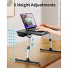 SAIJI Laptop Bed Tray Table, Adjustable PVC Leather Laptop Bed