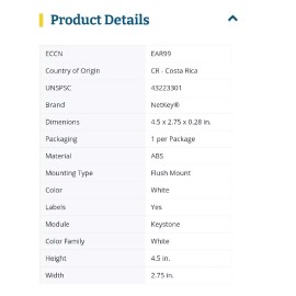 PANDUIT NetKey® 1-Gang, Flush Mount Vertical Faceplate, 4-Port, (10 ct.)
