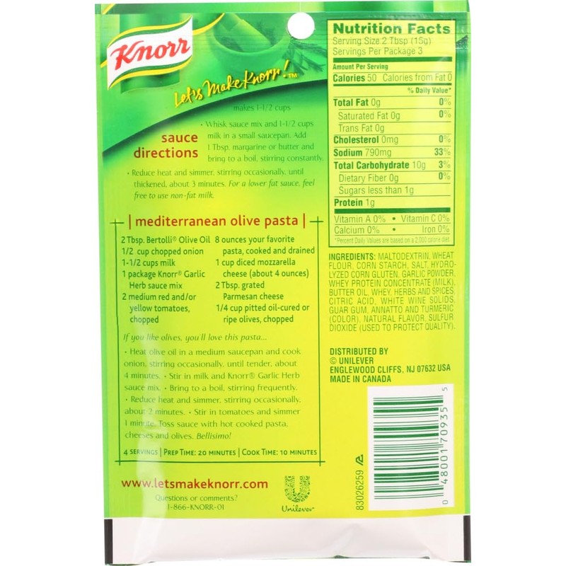 Garlic and Herbe Sauce Mix 1.60 Ounces (Case of 12)