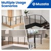 Muzata Black Corner Cable Railing Post 42 Inch 42"x2"x2" T-drilled