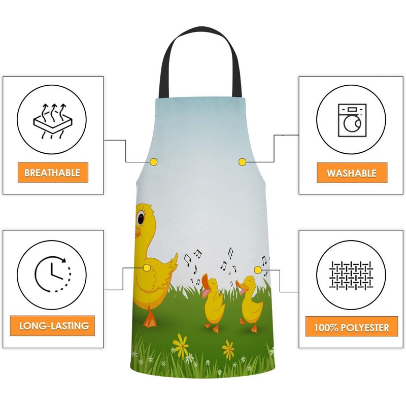 BGBDEIA Happy Duck Apron Adjustable Neck Bib Apron for Men