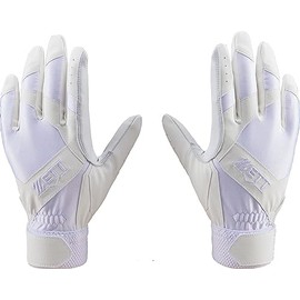 ZETT BG16511HS Baseball Batting Gloves, For High School Students, Ambidextrous, White (1100), L