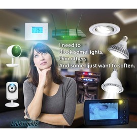 LightDims White Dims Self Adhesive Dimming/Softening Sheets for Harsh LED Lights 8"x10.5" Size (1 Sheet) Subtle Warm Color & (1 Sheet) Free Mystery Gift. Packaging May Vary