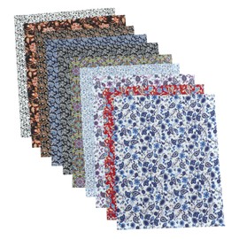 Hohopeti 10pcs Vintage Fabric Retro Printed Fabric for DIY Sewing Crafts for Projects and