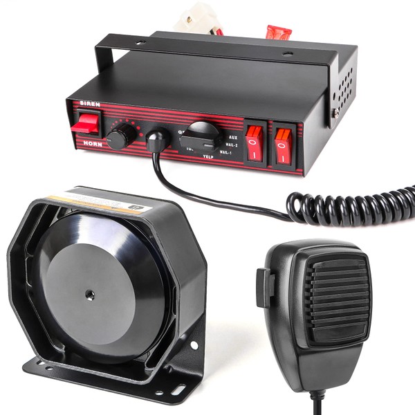 SMALLFATW Police Siren 8 Tones 130DB 200 Watt, Heavy Duty