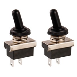 BOJACK KN3(D)-101 Toggle Switch SPST ON-Off 2 Terminal pin 12 VDC 25 A with Waterproof Cap(Pack of 2 Pcs)