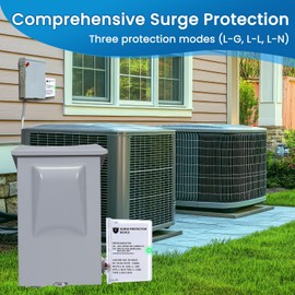 Avenuebool 120/240 VAC Universal HVAC Surge Protector Compatible with AG3000, Comprehensive Surge Protection, Three Modes L-G, L-L, L-N, Waterproof Housing, Protect HVAC Equipment and Home Appliances