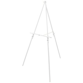 Creative Mark Thrifty Wood Tripod Display Easel Stand for Painting Single Unit- Durable Light Weight and Foldable - Adjustable Angle - Wheel for Drawing & Painting - White Finish - Ideal for Artist