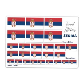 A5 Sticker Sheet Serbia Flag Vinyl Stickers - Serbian Flags Travel Holiday World Geography School Labels Scrapbooking 5cm | 3cm | 2cm #81496