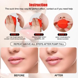 lip pump lip plumper lip enhancer，Soft Silicone Fish Shape Lips Enhancer,Fuller Thicker Mouth Fastly Lip Pumps Bigger Device for Women Female (RED)