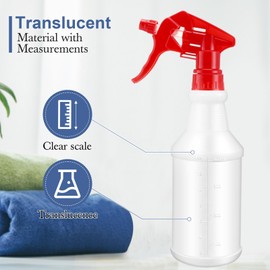 Eccliy 20 Pack 16 Oz Empty Spray Bottles for Cleaning, Leak Proof Spray Bottles with Measurements and Adjustable Nozzle for Cleaning Commercial Supplies(Cylinder,Colored)