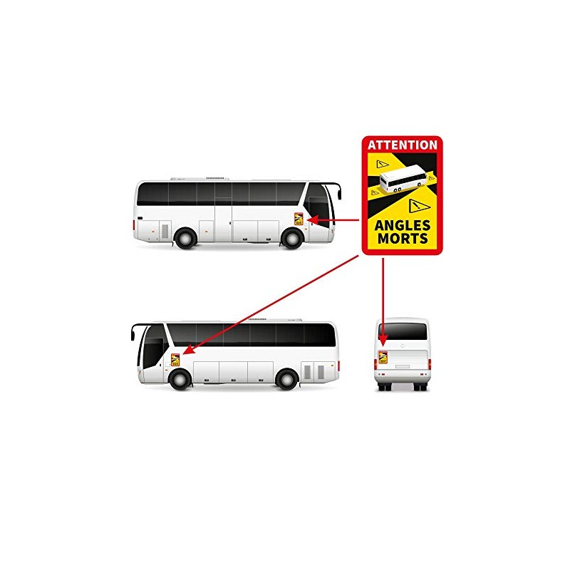 lepni.me 10 Pieces Bus Angles Morts Stickers for France |
