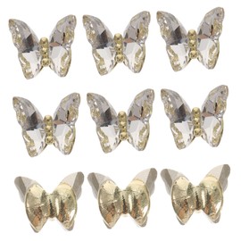 WOONEKY 10pcs Butterfly Nail Art Charms Crystal Rhinestones for Nail Decoration Elegant Lightweight Accessories for Manicure for Parties and Special Occasions