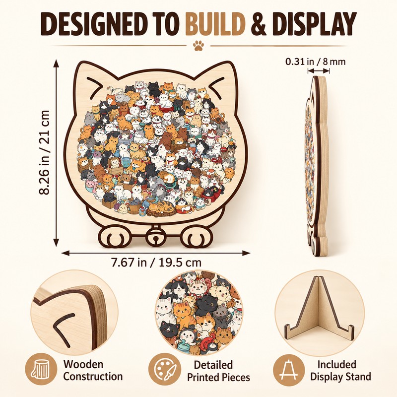 Animal Shape Wooden Jigsaw Puzzle with Stand – Creative Puzzle