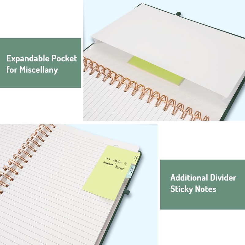 Forvencer Lined Spiral Journal Notebook with 300 Numbered Pages, B5