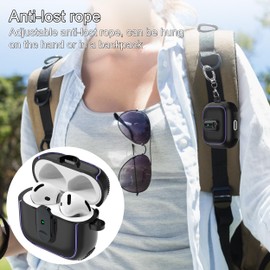 MHYALUDO for AirPods 4 Case with Plating Ring, Military-Grade Anti-Drop Lock Design, Full Body Protection with Cleaning Kit & Keychain for AirPods 4th Generation 2024, Black